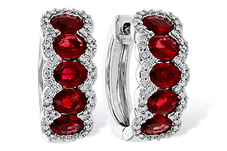 G283-88902: EARRINGS 2.20 TW RUBY 2.45 TGW